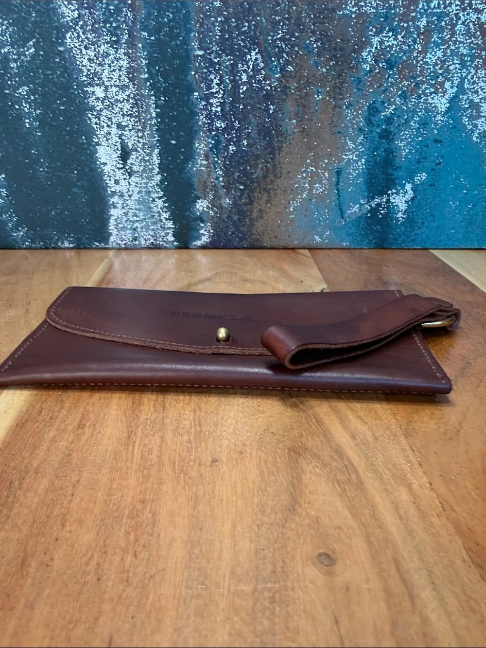 Urban Southern Rustic Full Grain Leather Ruby Wristlet Wallet Brown VGUC